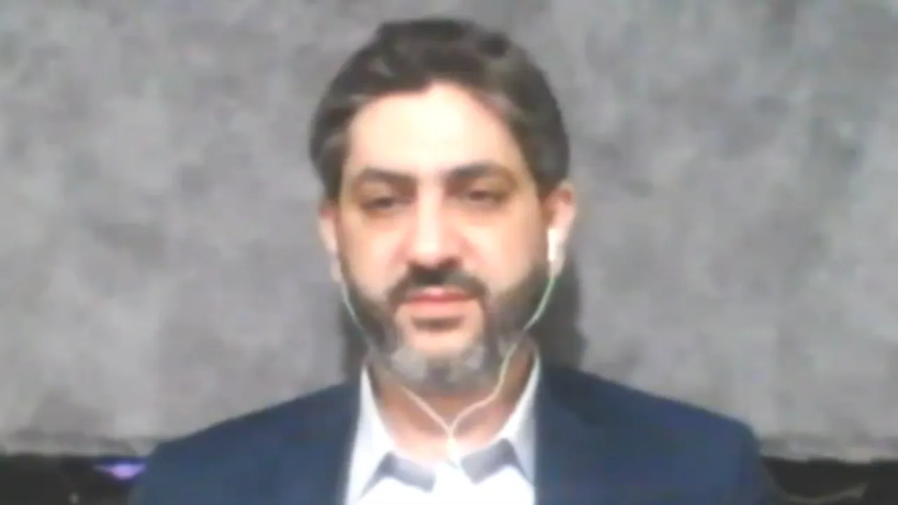  Lebanese journalist editor-in-chief Fadi Boudiya moments before the missile strike. Photograph:(Others) 