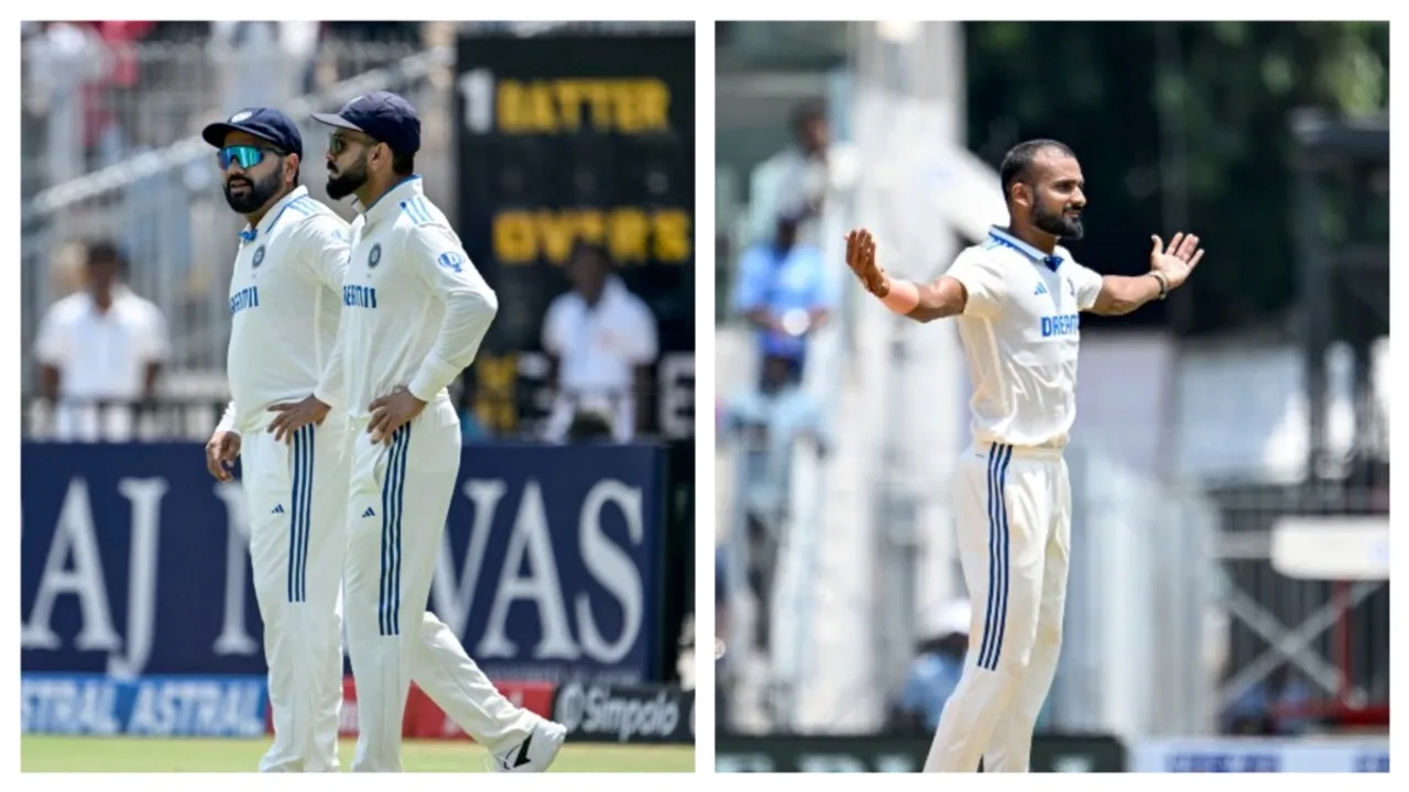  Akash Deep heaps praise on Rohit and Kohli before Kanpur Test Photograph:(AFP) 