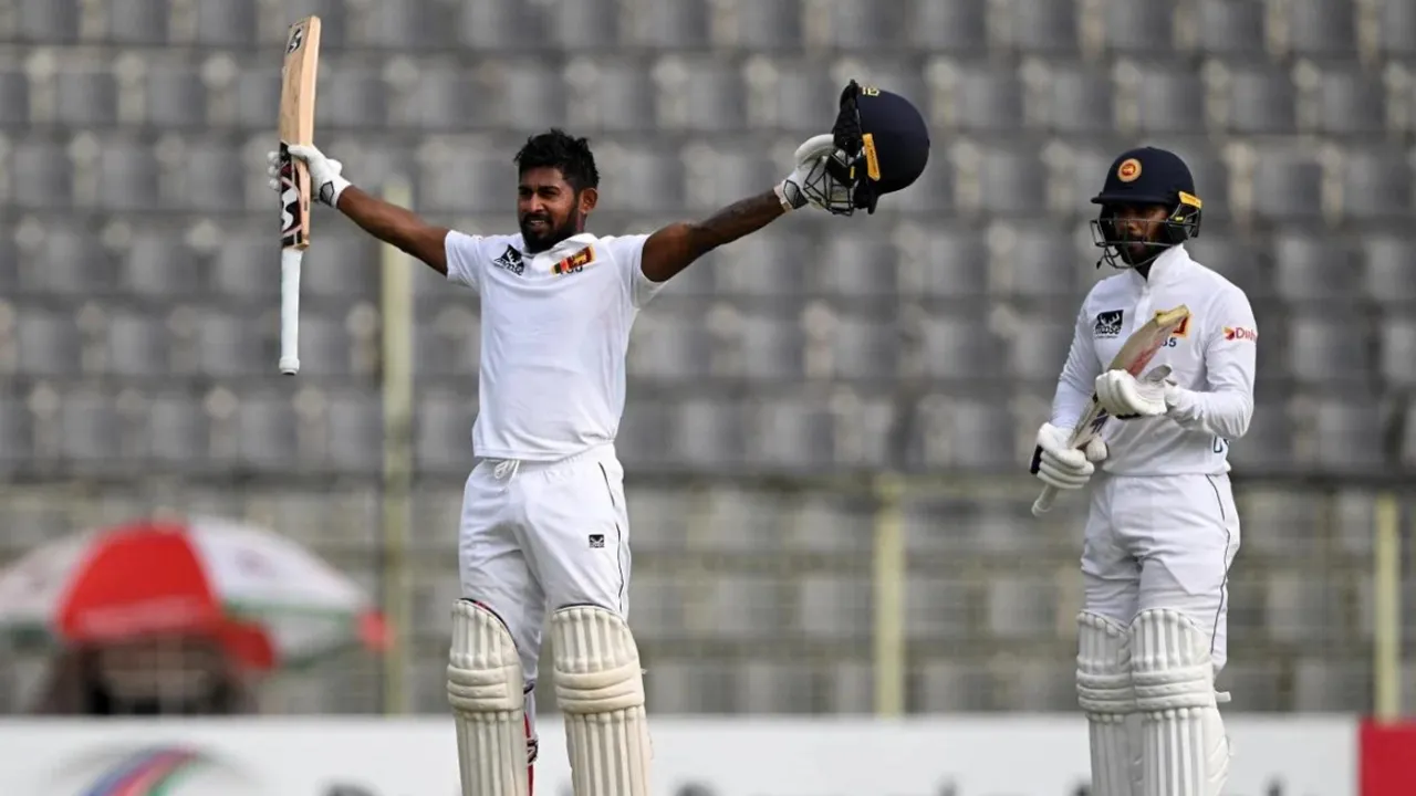  Sri Lanka batter Kamindu Mendis Photograph:(AFP) 