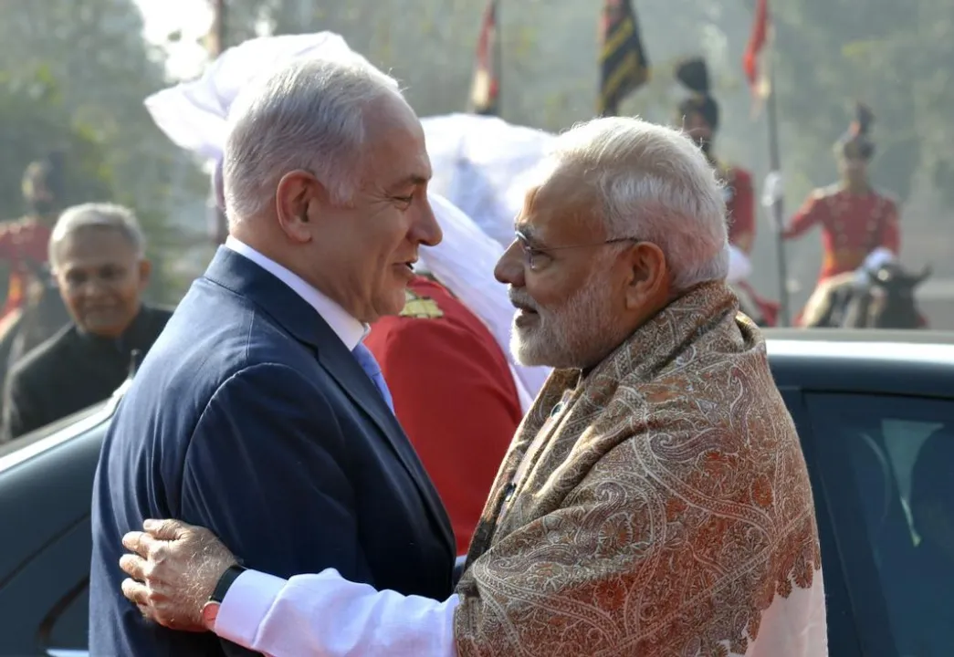  Netanyahu-Modi meeting (File photo) Photograph:(Agencies) 