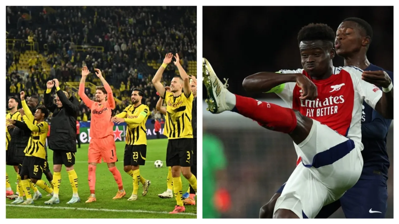  CL: Arsenal beat PSG in Champions League duel, Dortmund thrash Celtic Photograph:(AFP) 