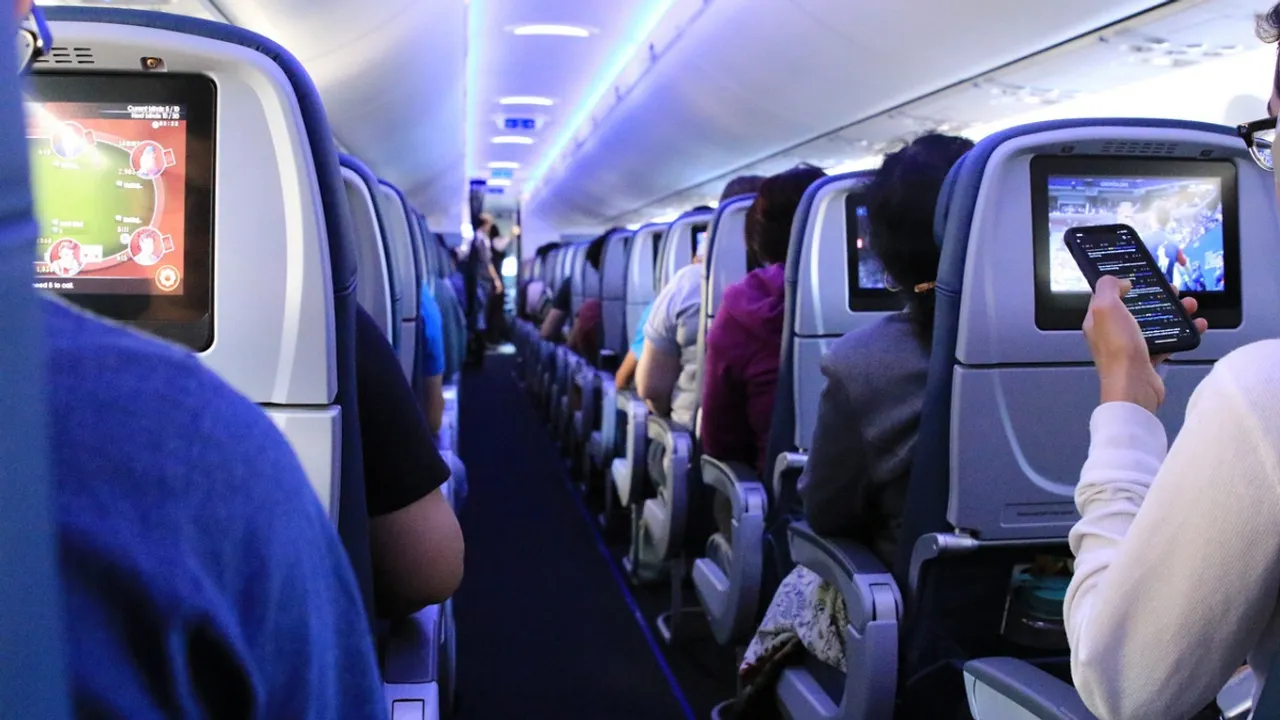 Representational image of screens on Qantas flight. Photograph:(Others) 