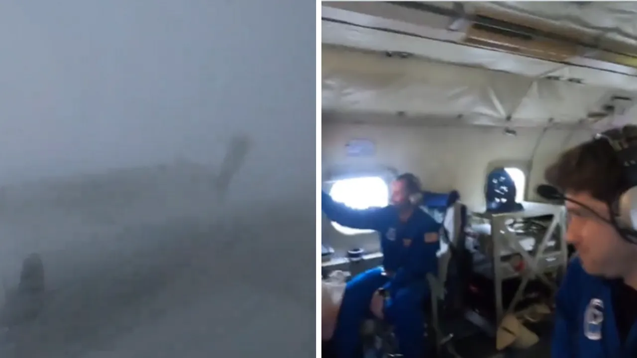  Visuals from outside and inside NOAA plane amid Hurricane Milton. Photograph:(Others) 