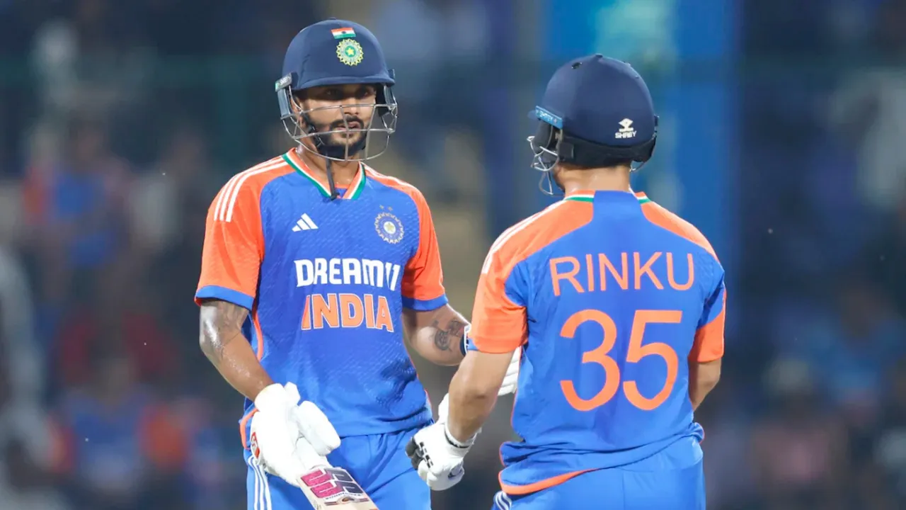  Nitish Reddy (L) and Rinku Singh starred with bat for India (Source: BCCI) Photograph:(Others) 