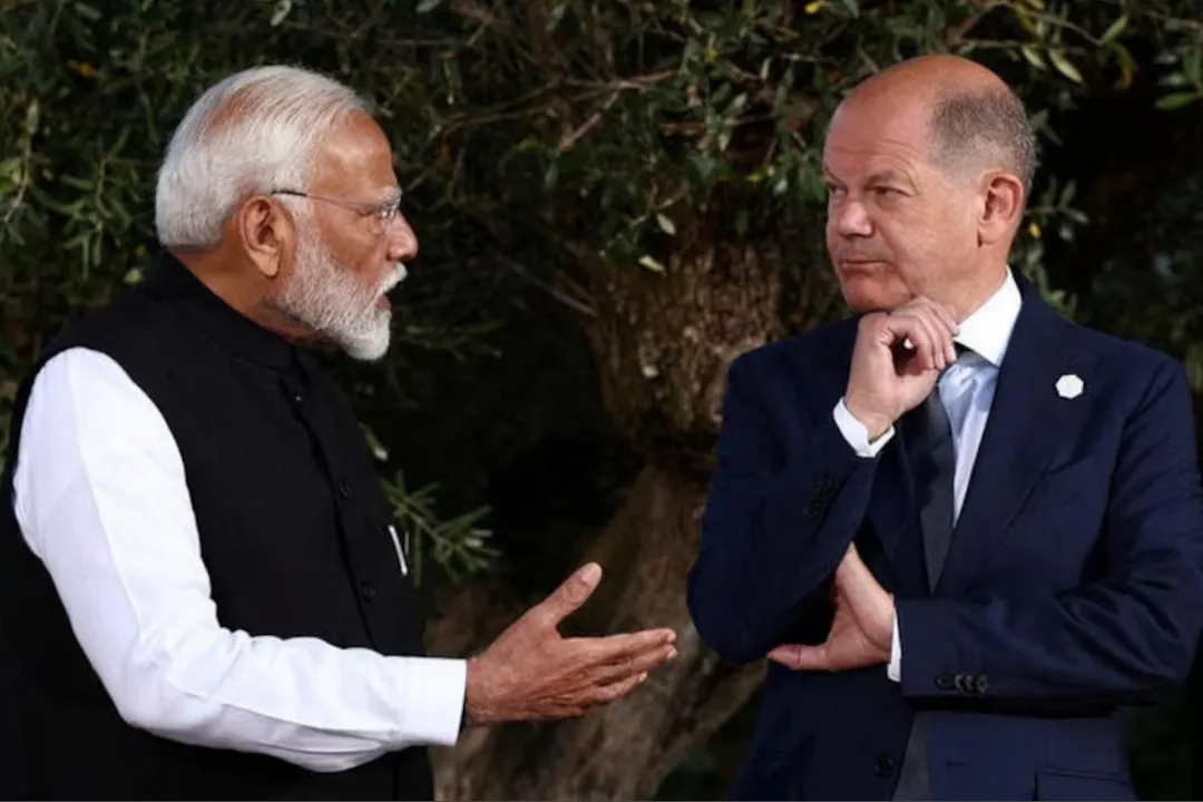  Narendra Modi with Olaf Scholz Photograph:(Reuters) 