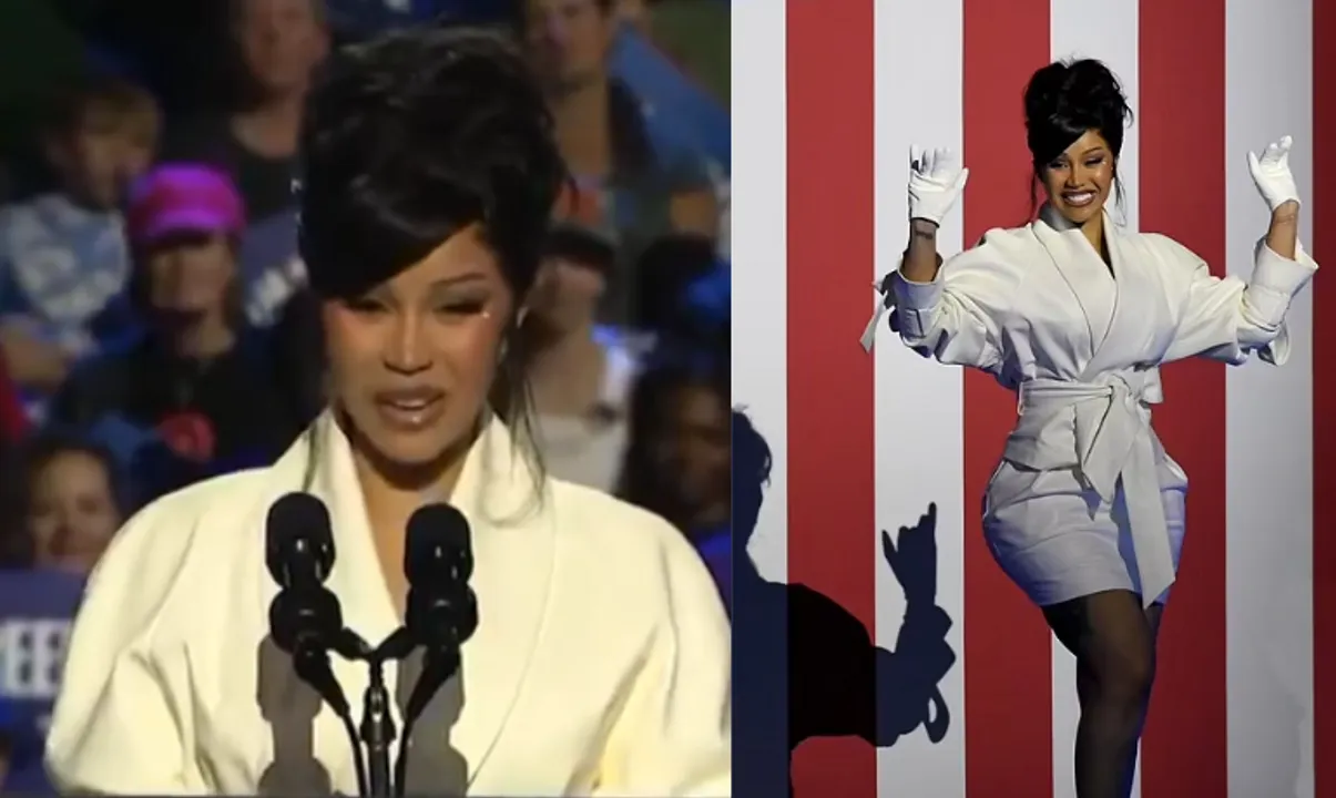  Rapper Cardi B at Kamala Harris's rally in Wisconsin  Photograph:(X) 