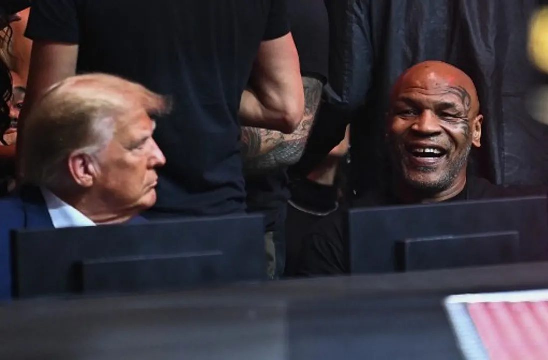  Trump called Tyson "Iron Mike" while praising him Photograph:(AFP) 