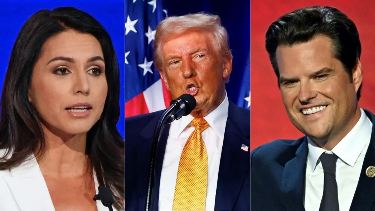   Gabbard is a former Democrat and military veteran known for her outspoken anti-interventionist views, and she’s been tapped to lead US intelligence. Matt Gaetz, the pick for the US Attorney General, is known for his fierce loyalty to Trump. Photograph:(WION Web Team) 
