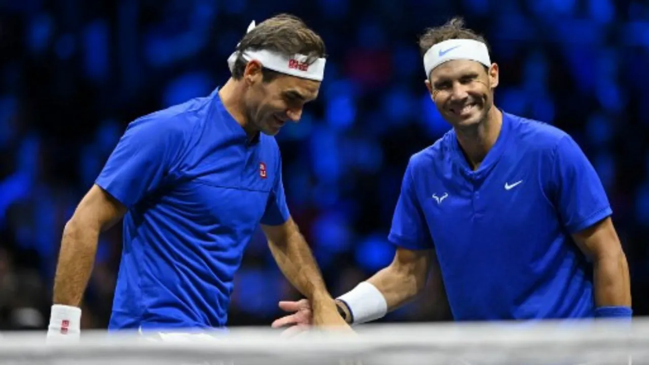  Tennis great Roger Federer pens emotional note to Rafael Nadal ahead of farewell tournament at Davis Cup Photograph:(AFP) 