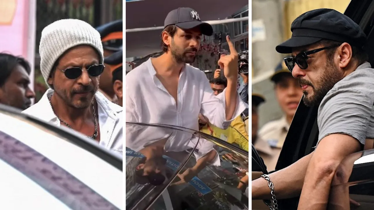  Bollywood stars cast their vote Photograph:(AFP) 