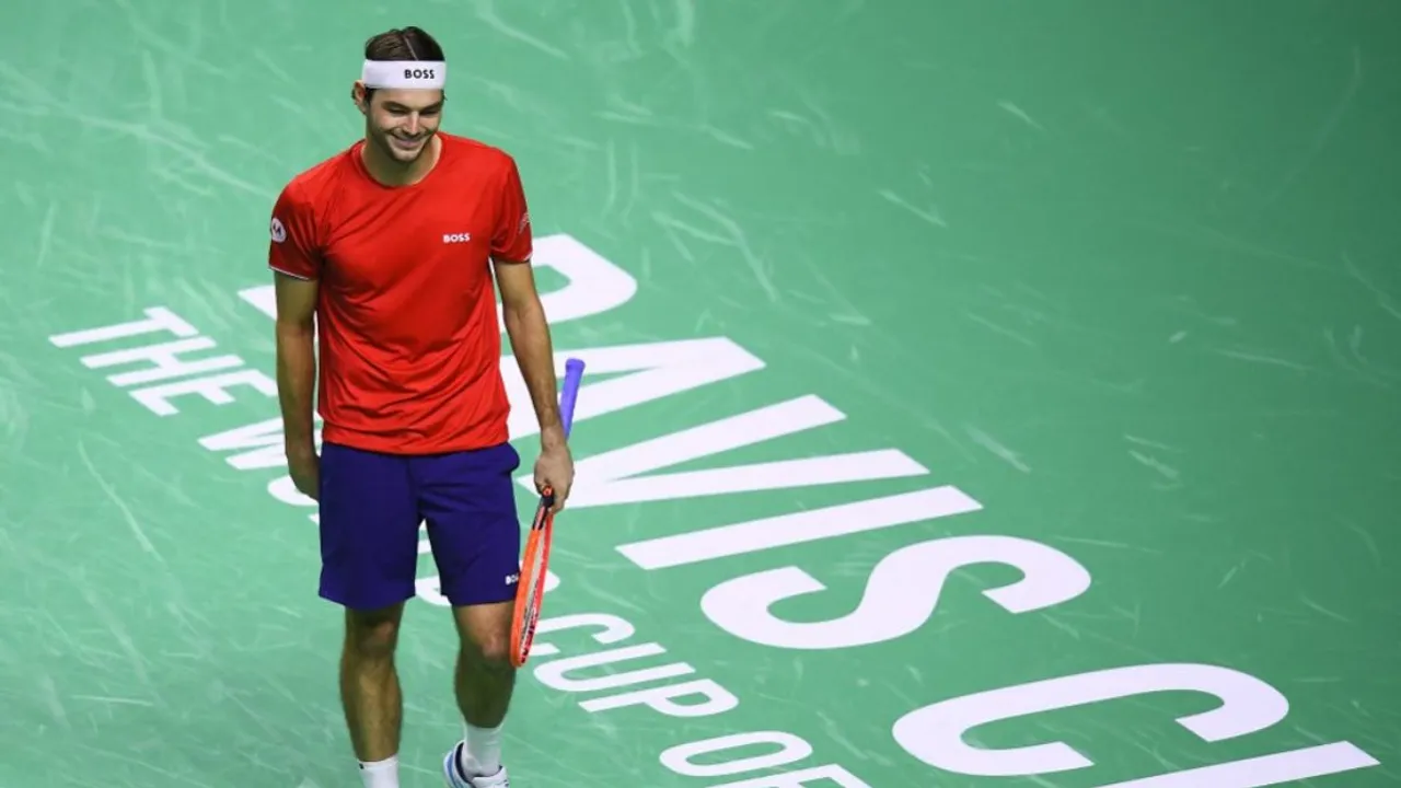  Davis Cup 2024 Taylor Fritz pulls USA level with Australia in quarters Photograph:(AFP) 