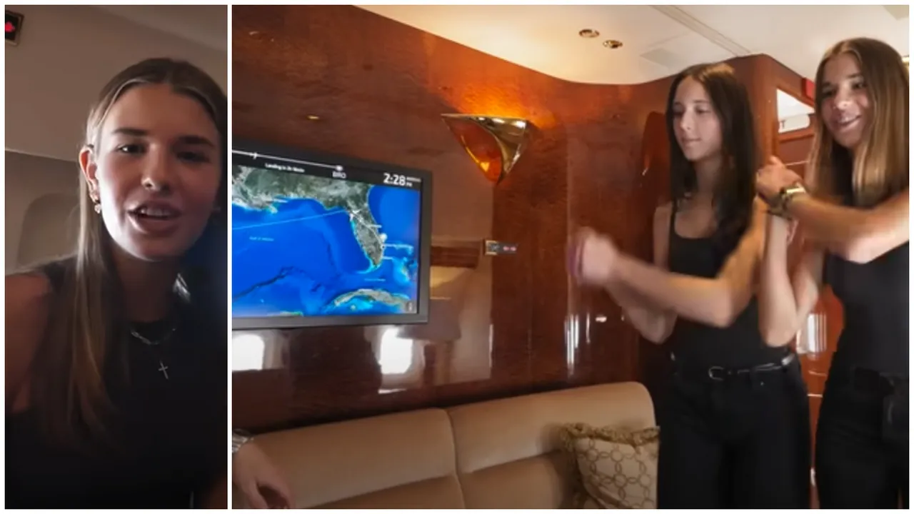  Kai Trump in the Trump private jet in this YouTube video screengrab Photograph:(Others) 