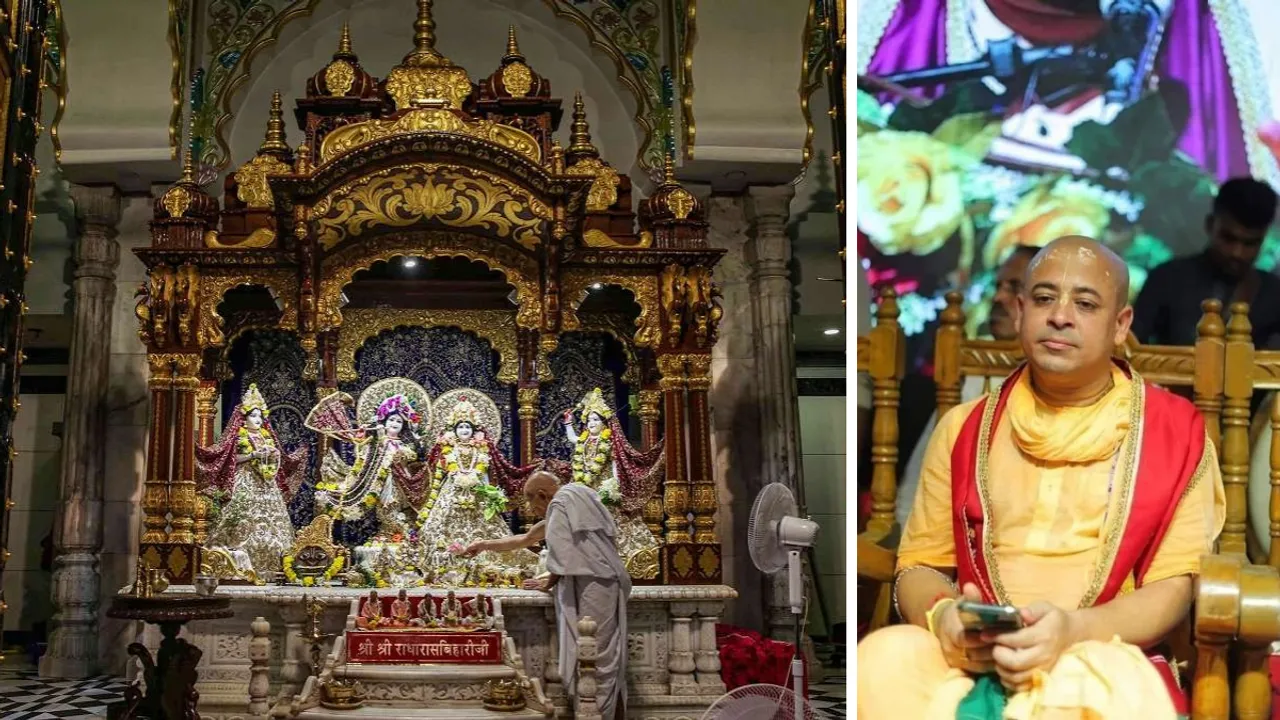  Representational image of ISKCON temple and image of Chinmoy Krishna Das Brahmachari. Photograph:(Others) 