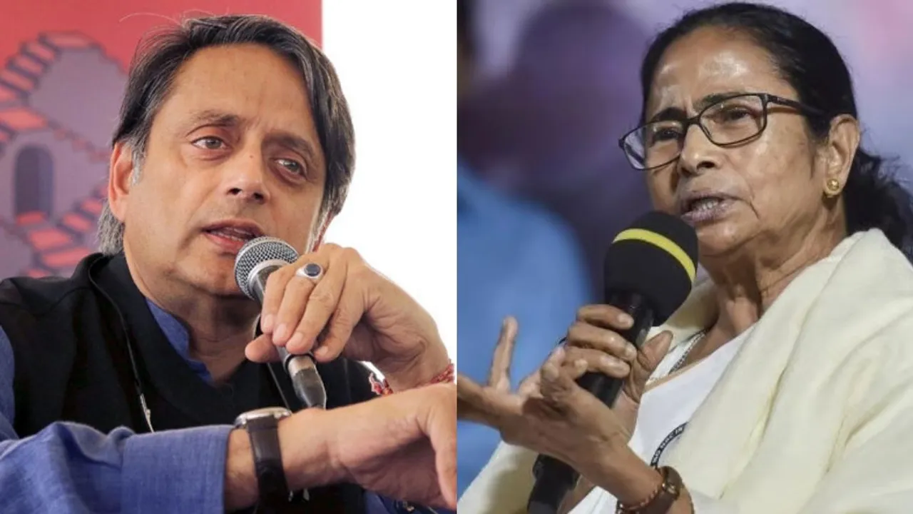  Congress leader Shashi Tharoor and West Bengal Chief Minister Mamata Banerjee Photograph:(PTI) 