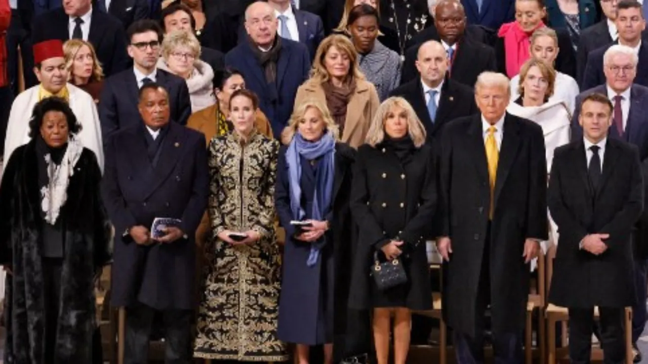  Brigitte Macron handles Trump-Jill Biden seating at Notre Dame reopening   Photograph:(AFP) 
