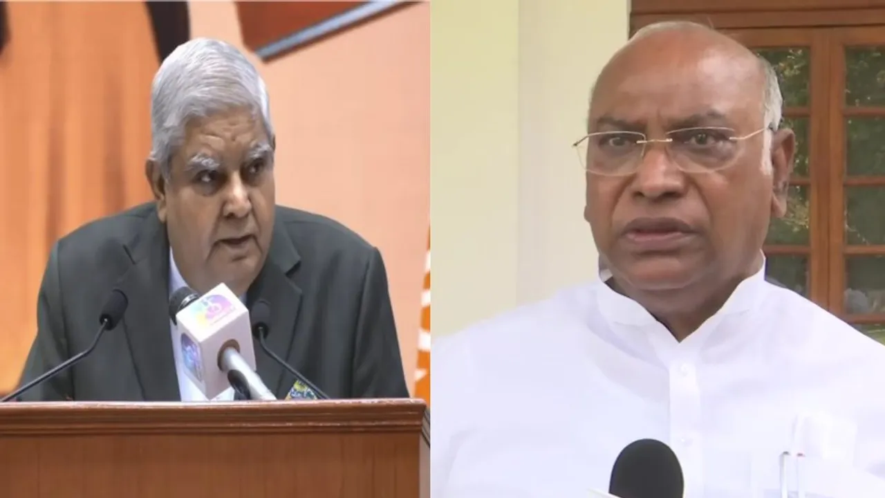  Vice President Jagdeep Dhankhar, Congress chief Mallikarjun Kharge Photograph:(ANI) 