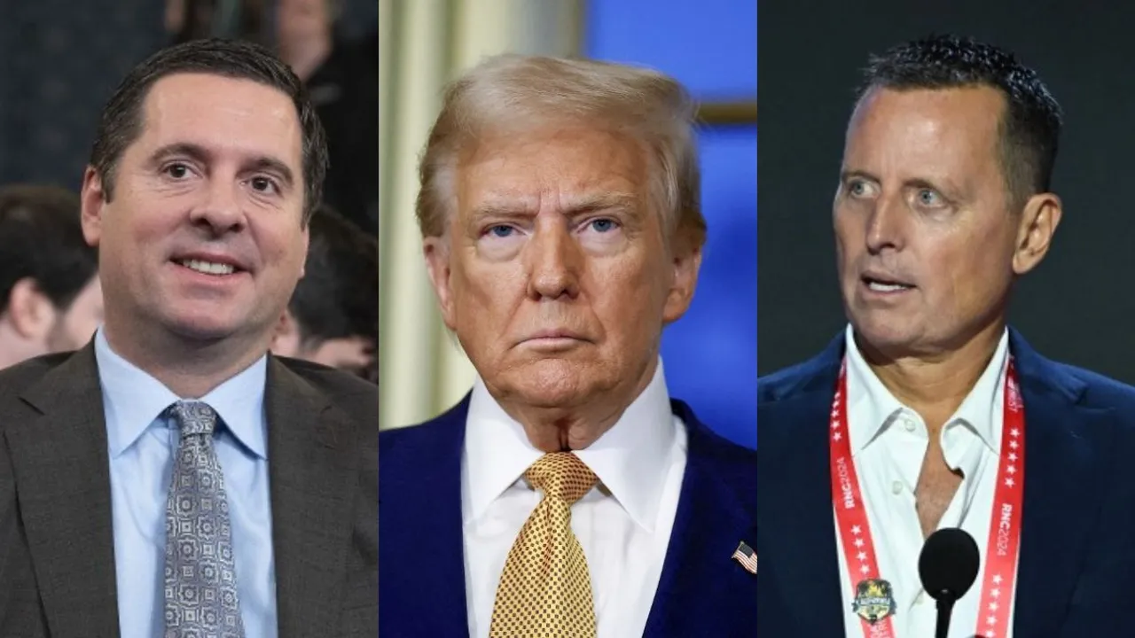  Combination photo: From L - Devin Nunes, Donald Trump and Richard Grenell. Photograph:(WION Web Team) 