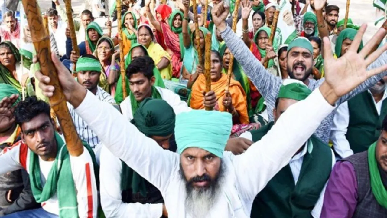  Representative image of farmer's protest  Photograph:(ANI) 