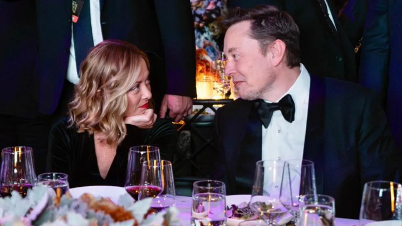  Viral image of Italy's Prime Minister Giorgia Meloni and billionaire Elon Musk. Photograph:(X) 