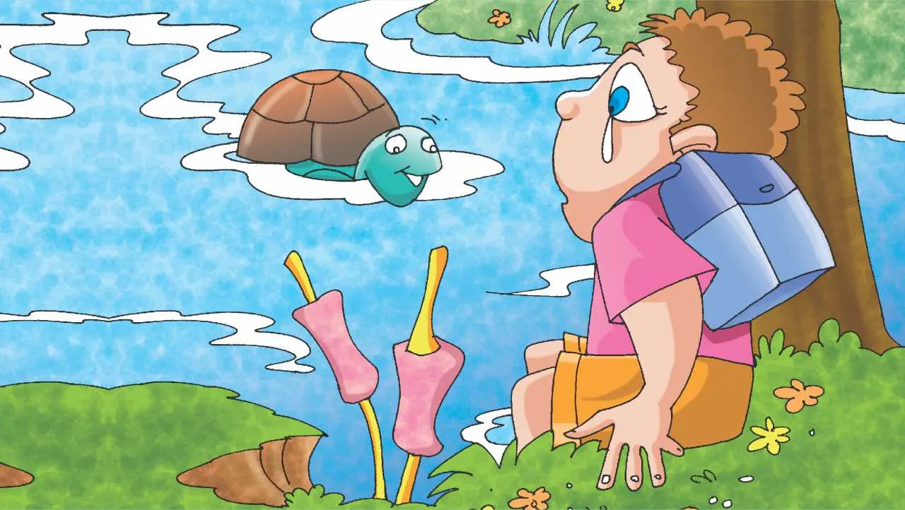 boy and turtle 
