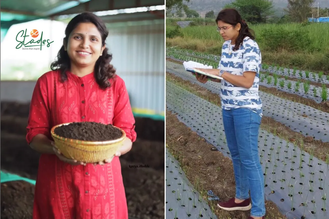 Kavya Dhobale-Datkhile makes vermicompost and works with farmers to creates awareness about sustainable farming