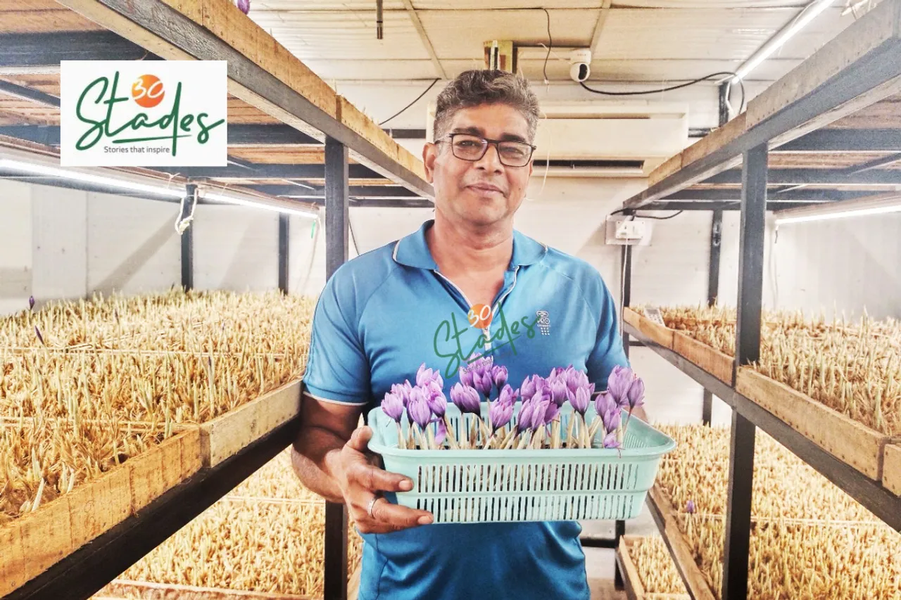 Avanish Goel, Founder of Indigold, uses aeroponics to grow saffron in Dehradun 