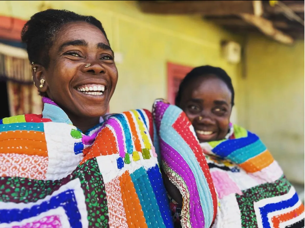 Siddi women make multi-coloured patchwork quilts, called kavands, which are found in every household.