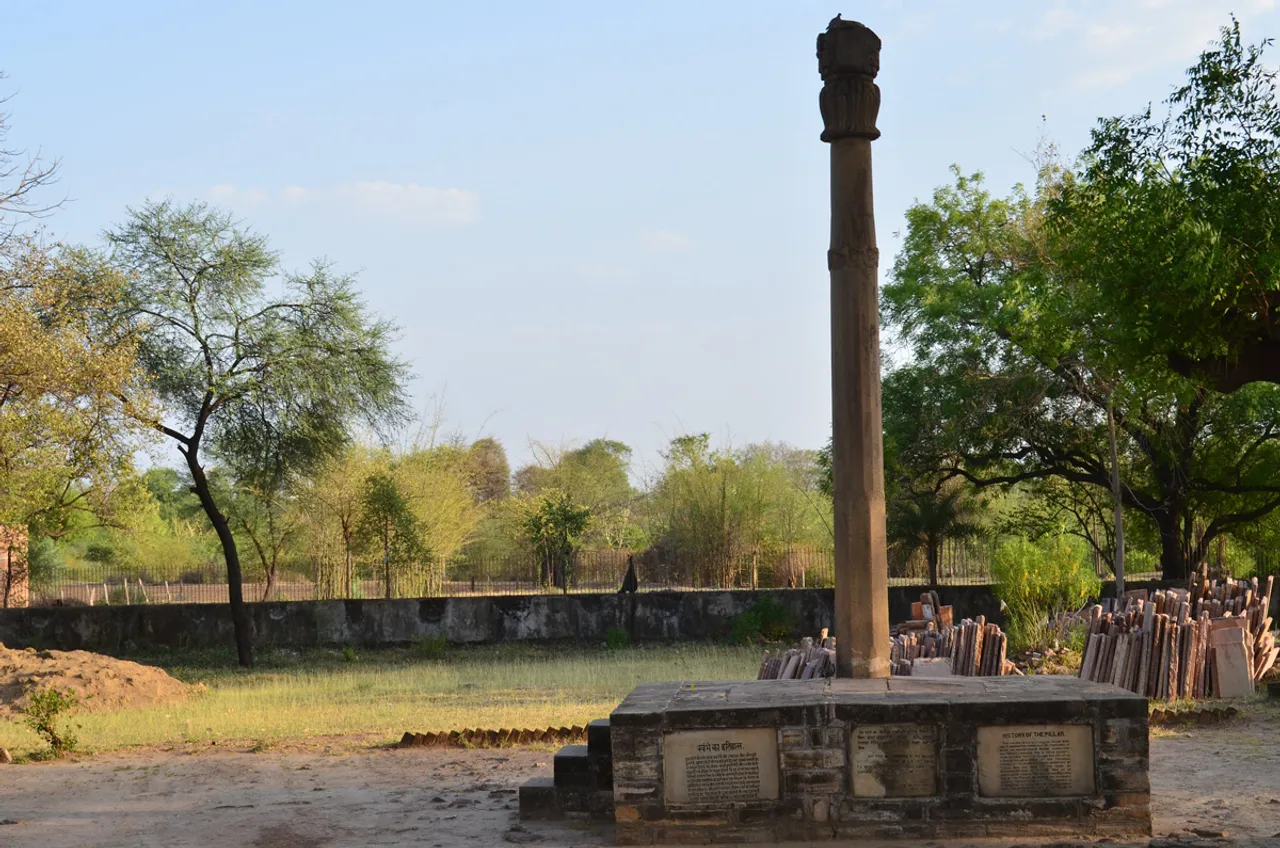 The 2000-year-old Heliodorus pillar at Vidisha, Madhya Pradesh 