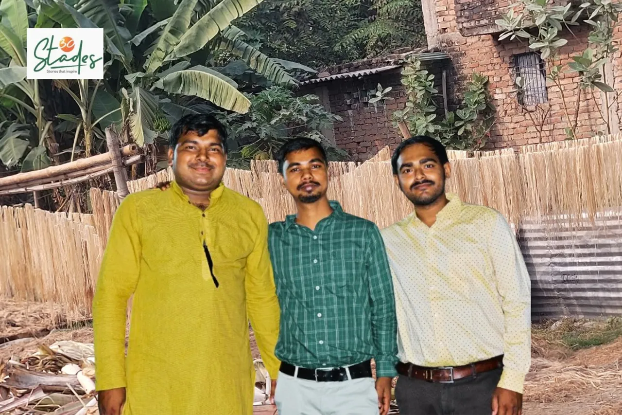 Taruwar Agro founders (L to R) Satyam Kumar, Nitish K Verma and Jagat Kalyan