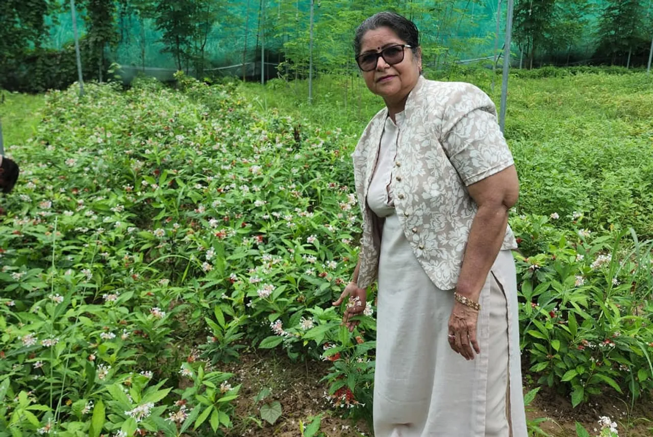 reeva Sood at her farm in Una