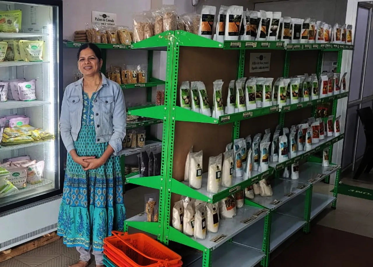 PVR Foods founder Shubhadra at her healthy food store Dhanyam Mini Mart in Coimbatore 