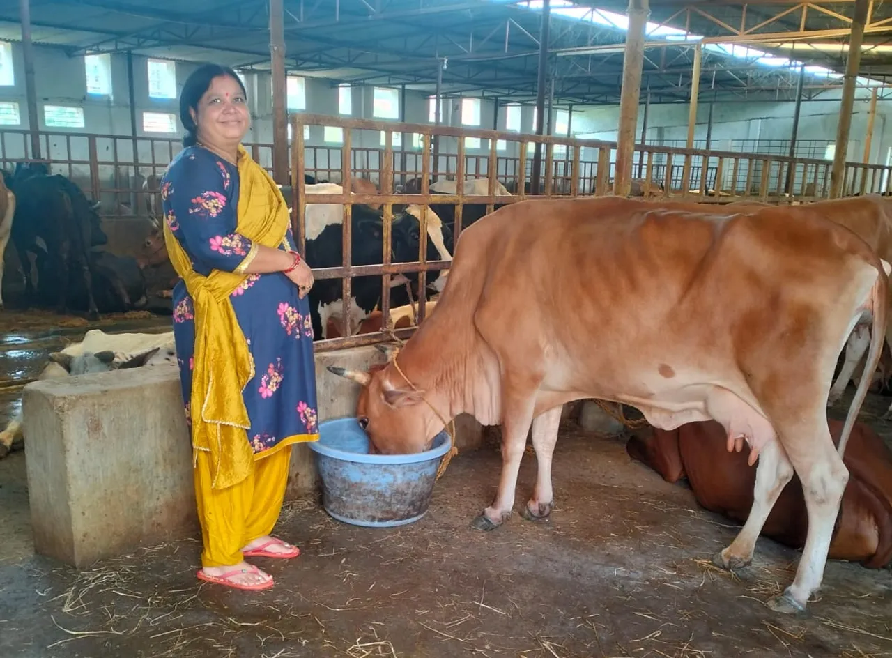 Namita Patjoshi at her dairy farm in Koraput, Odisha
