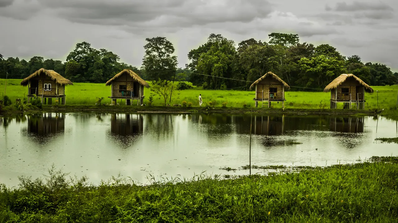 Bamboo houses of Assam can withstand heavy rains and floods