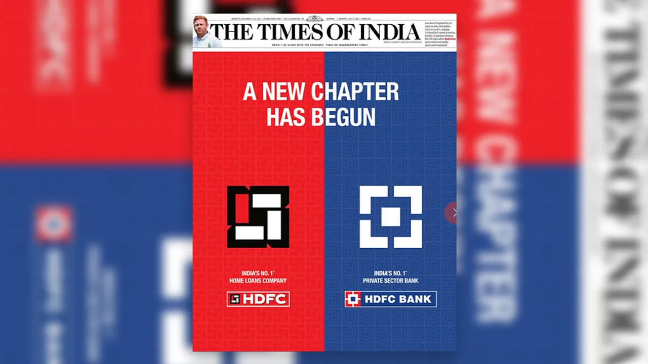 HDFC announces a new chapter post the merger in a TOI print ad