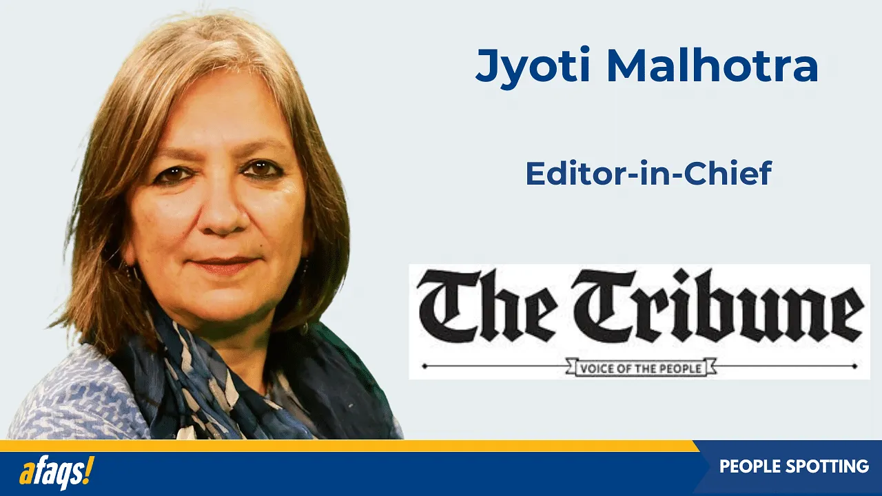 Jyoti Malhotra becomes the first female editor-in-chief of The Tribune Group