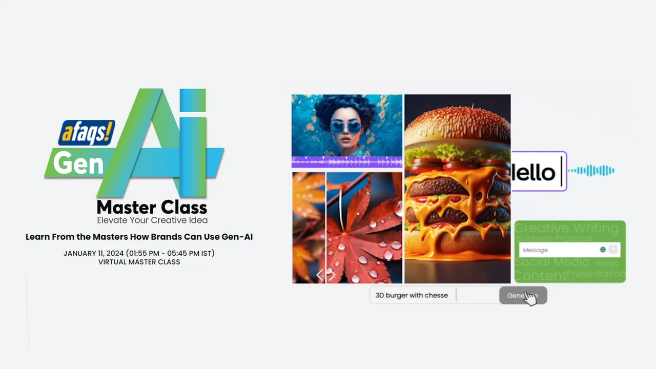 Meet industry-leading Gen AI visionaries today at the afaqs! GenAI Master Class