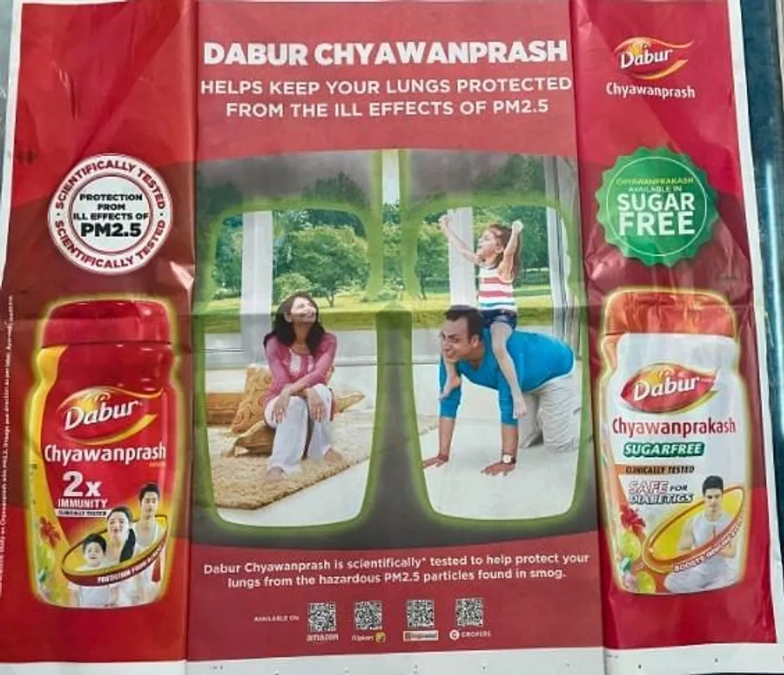 Dabur Chyawanprash’s TOI ad cautions against Delhi’s pollution