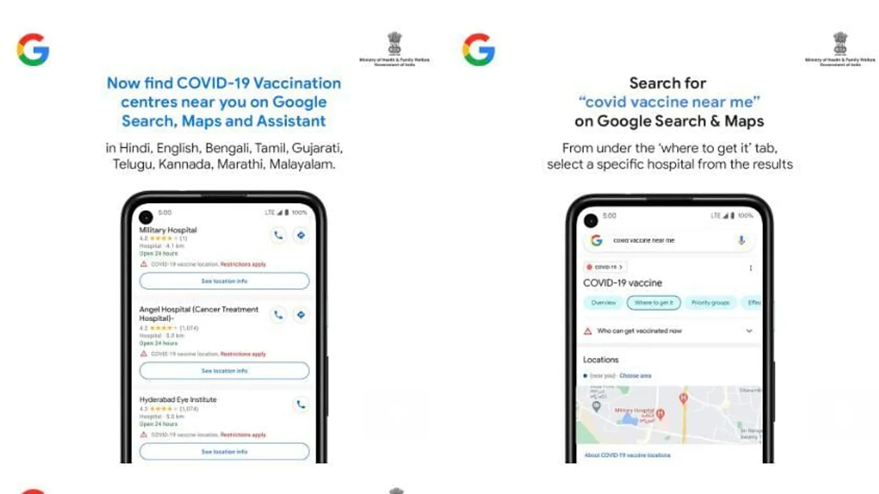 Local vaccination sites are now visible on Google Maps
