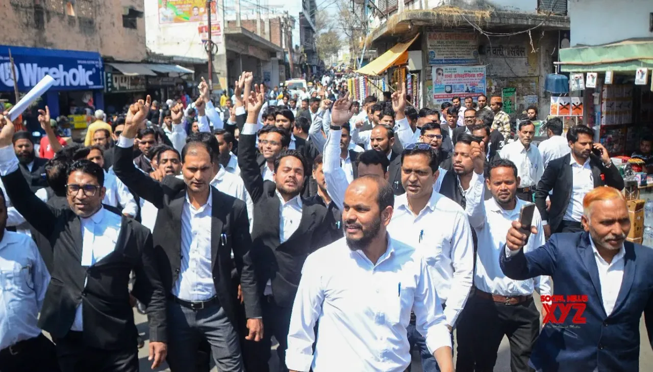 Lawyers Protest in Sambhal Over Arrest of Jama Masjid Committee President Zafar Ali