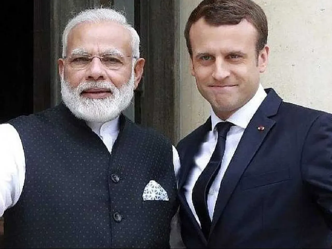 Prime Minister Narendra Modi with French Prez Macron