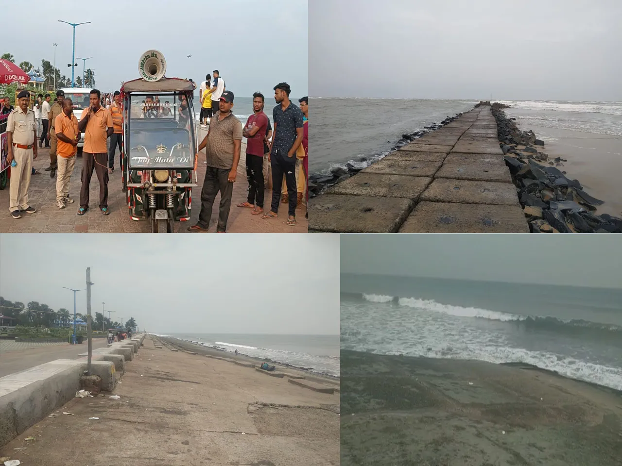 Digha: deserted beach! NDRF is doing the Mike campaign