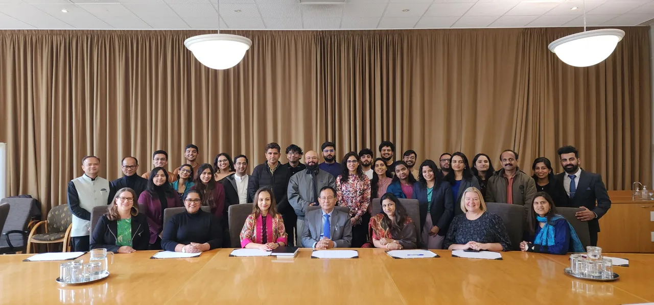 Minister of State for External Affairs RK Ranjan Singh meets Indian students in abroad