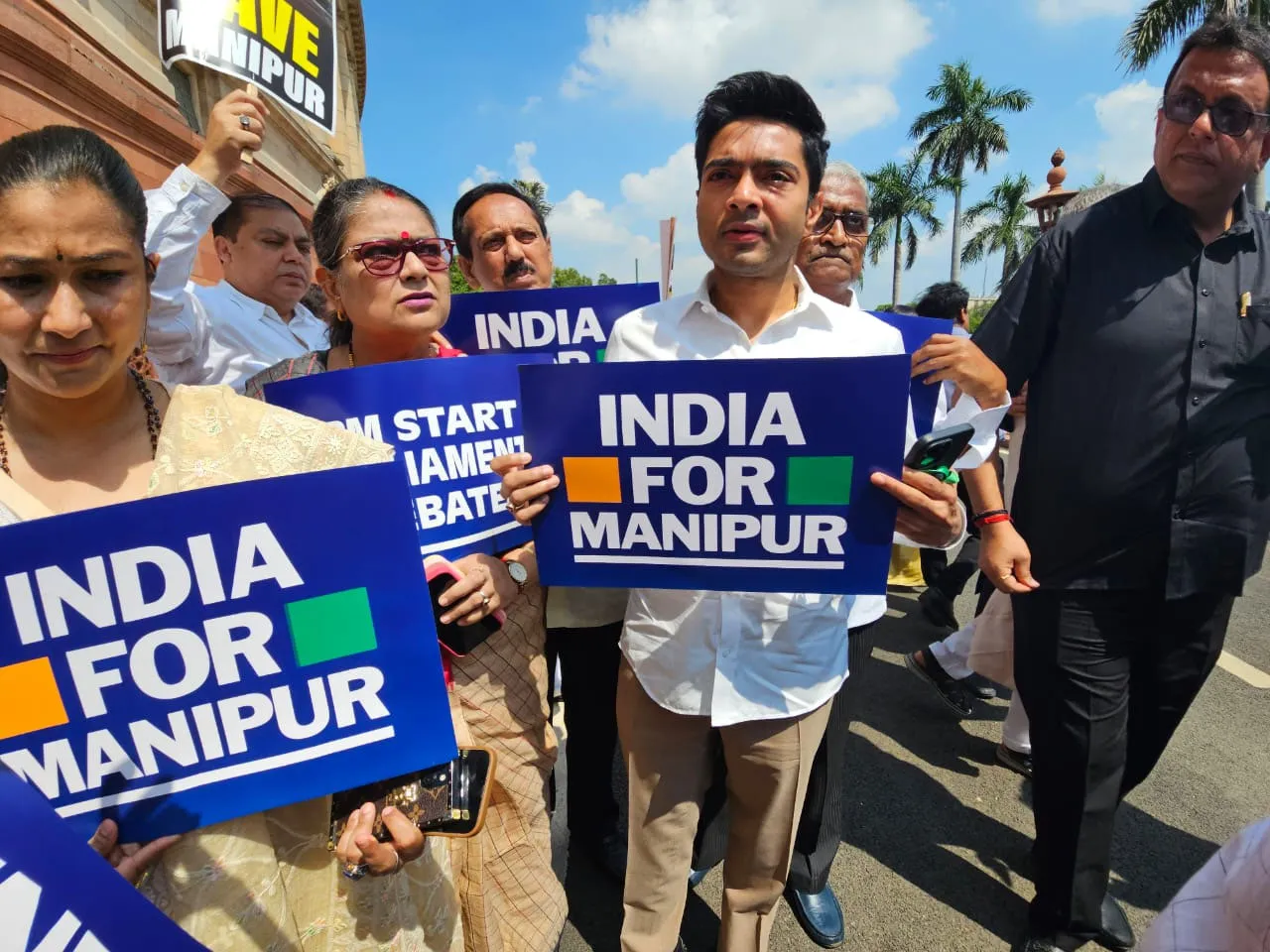 Abhishek Banerjee protest outside of Parliament