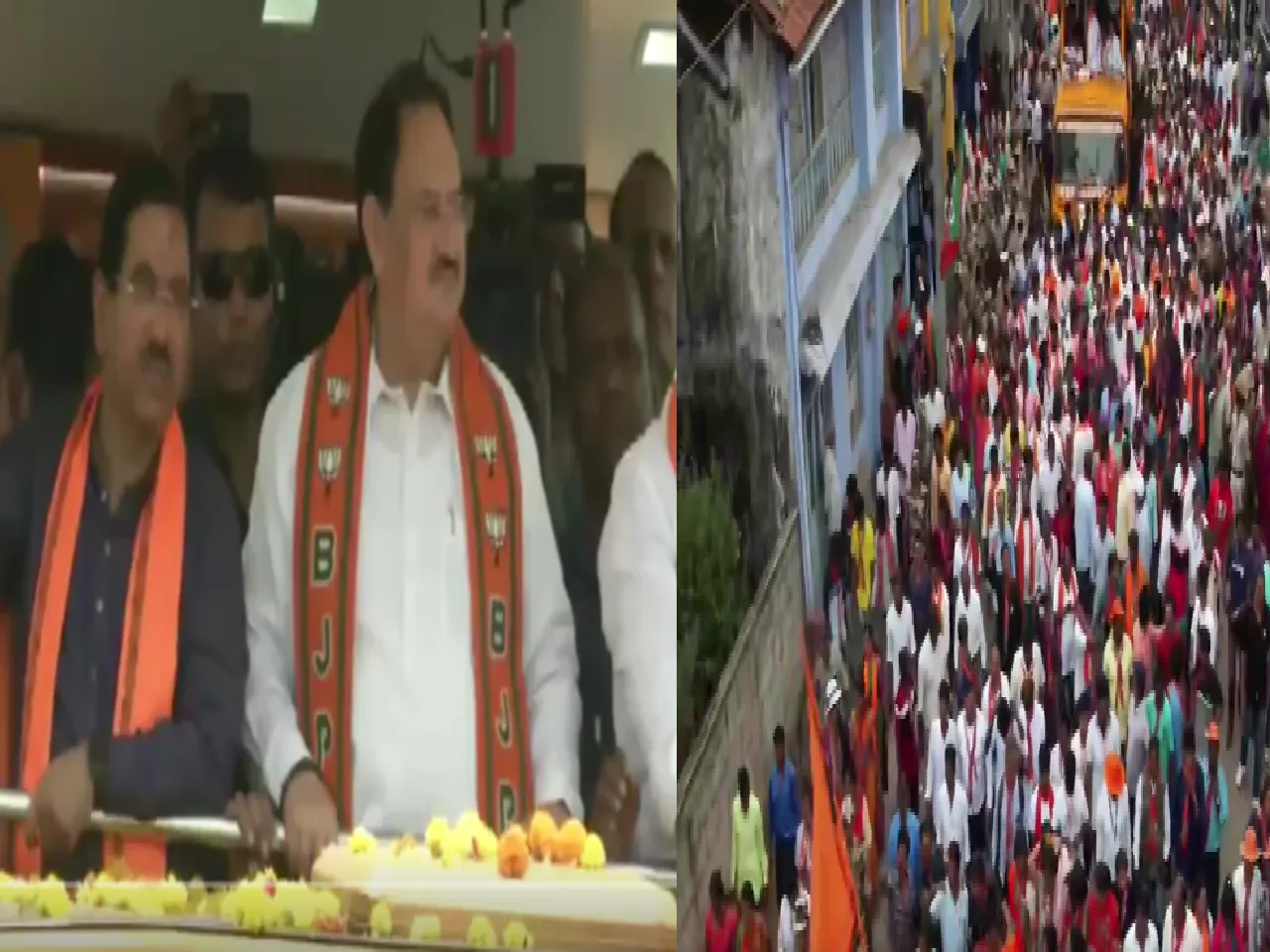 JP Nadda and Amit Shah's Road-Show in Karnataka