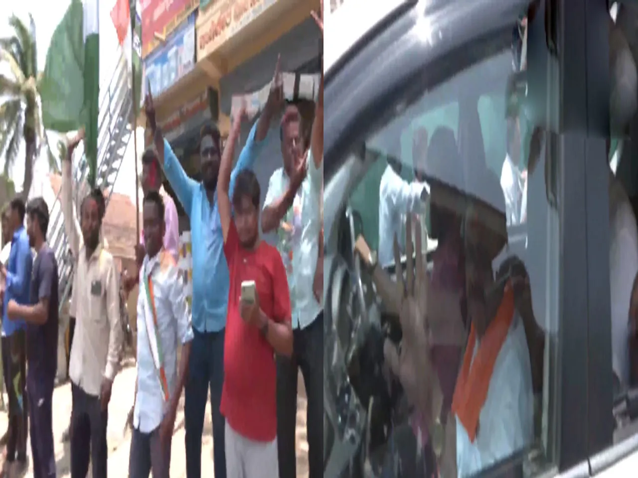 Congress workers cheer, CM Basavaraj Bommai's convoy was stuck