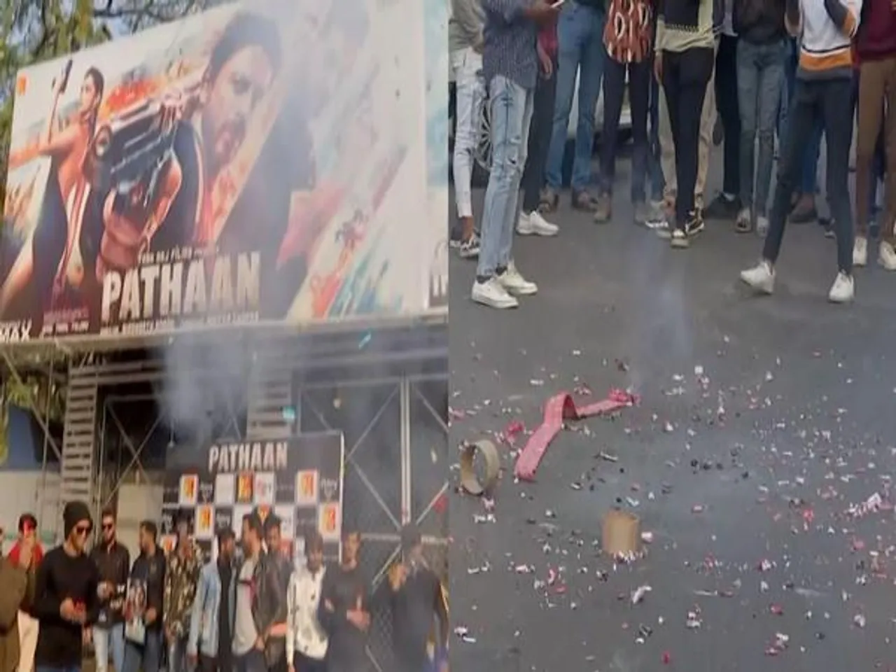 Fans celebrate 'Pathaan' release with firecrackers ​