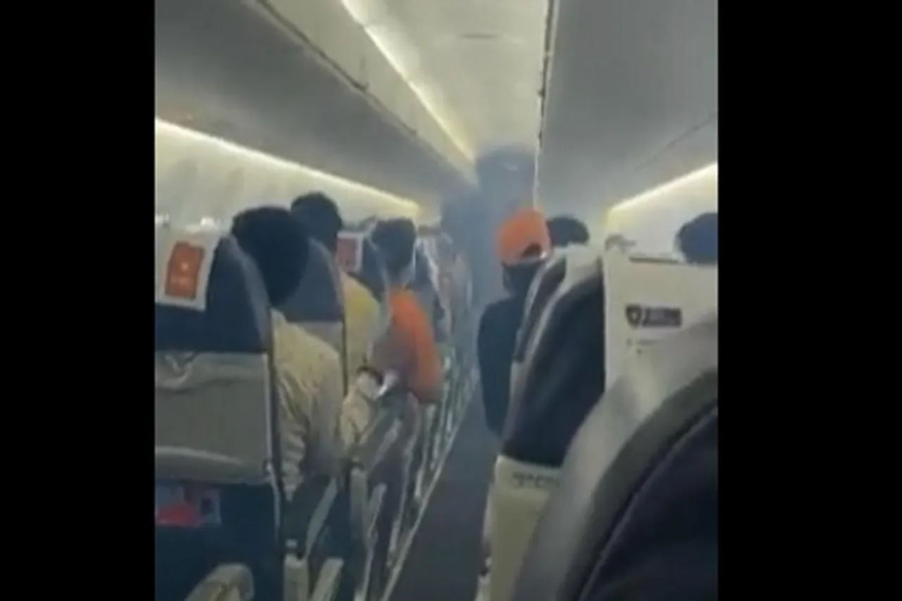 Spicejet flight catches on fire, see Video