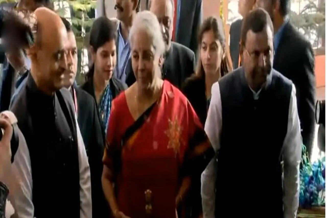 Union Finance Minister Nirmala Sitharaman arrives at the Parliament