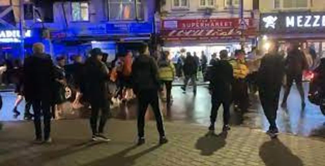England and Scotland fans scuffle in ugly scenes outside Wembley