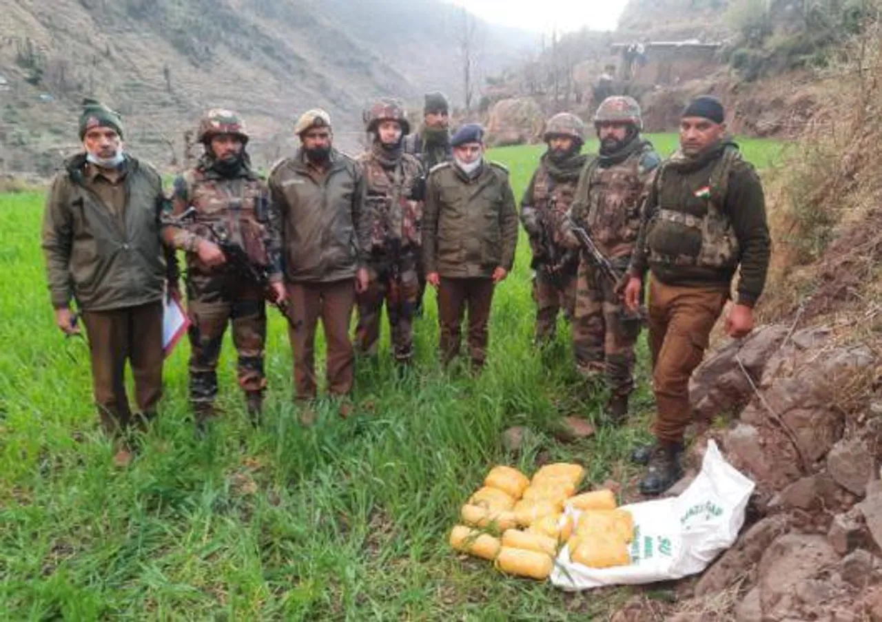 CONSIGNMENT OF NARCOTICS RECOVERED BY INDIAN ARMY